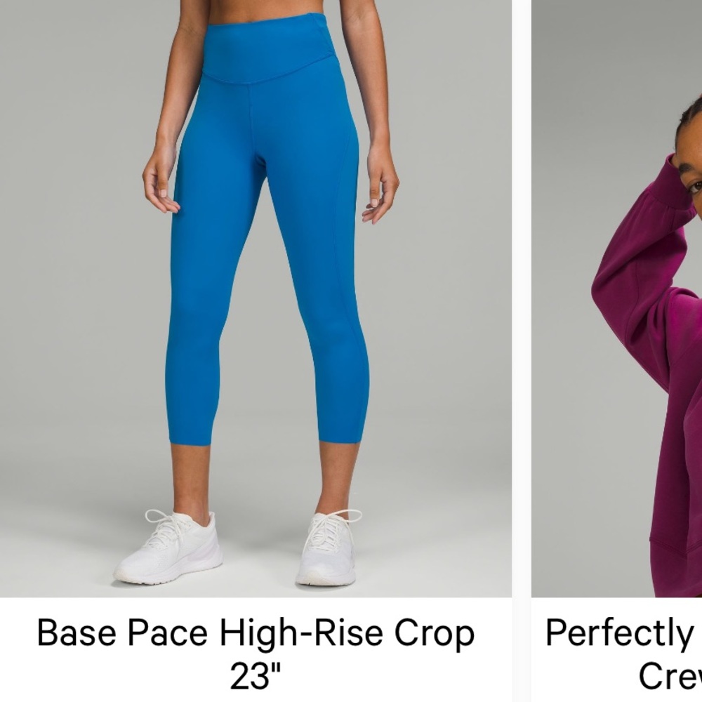 NWOT lululemon poolside base pace high-rise crop 23’